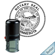 Quality Self-Inking Round Minnesota Notary Stamp. Order your Official Self-Inking Round MN Notary stamp today and save! Minnesota Round notary stamps ship the next business day with FREE Shipping available. Meets Minnesota Notary stamp requirements.
