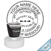 Order your Official Round MO Notary public stamps and supplies today and save. FREE Shipping available. Meets Missouri Notary stamp requirements.