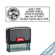 Order your Self-Inking Nevada Notary Shield Stamp today and save. Self-Inking Nevada emblem notary stamps ship the next business day with FREE Shipping available. Meets Nevada Notary stamp requirements.