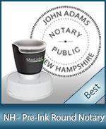 This High-quality Round New Hampshire Notary stamp gives a clean, clear impression every time.