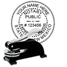 New Mexico Notary Desk Seal. Order this Steel-frame NM Notary Desk Embosser today and save! New Mexico Notary Desk Seals ship the next business day with FREE Shipping available. Meets New Mexico Notary Seal requirements. Free Notary pen with every order.