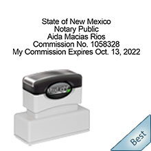 Highest Quality New Mexico Notary Stamp. Order your Official NM Notary stamp today and save! New Mexico notary stamps ship the next business day with FREE Shipping available. Meets New Mexico Notary stamp requirements.