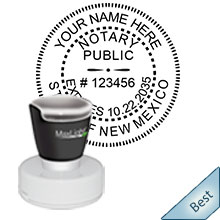 Highest Quality Round New Mexico Notary Stamp. Order your Official Round NM Notary stamp today and save! New Mexico Round notary stamps ship the next business day with FREE Shipping available. Meets New Mexico Notary stamp requirements.