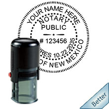 An affordable round self-inking notary stamp for New Mexico can be purchased quickly right here.