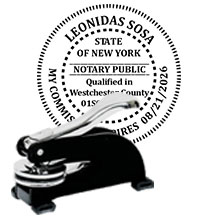 New York Notary Desk Seal with complete notary information. New York Notary Desk Embosser ships the next business day with FREE shipping available. We are known for Quality products and Fast Service. Free Notary Pen with every NY Notary Order.