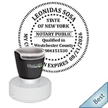 Order this Pre-Inked Round NY Noary stamp with ALL information on one stamp. Order  NY Notary stamps and Supplies today and save. FREE Notary Pen with order. Meets New York Notary stamp requirements.