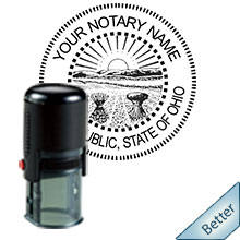 Order your Official Self-Inking Round Ohio Notary stamp today and save. Round Ohio notary stamps ship the next business day with FREE Notary Pen. Meets Ohio Notary stamp requirements.