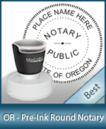 This High-quality Round Oregon Notary stamp gives a clean, clear impression every time.