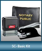 This affordable notary supply kit for South Carolina contains the basic required notary stamps.