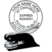 Order your South Carolina Notary Pocket Seal with Date today and Save. South Carolina Notary Seals ship the next business day with Free shipping available. Free Notary Pen when ordering from our online South Carolina Notary Store.