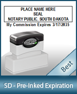 The Highest quality notary commission stamp for South Dakota.