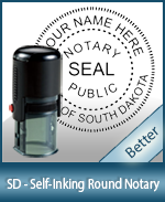 An affordable round self-inking notary stamp for South Dakota can be purchased quickly right here.
