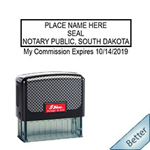 This durable, quality Notary commission stamp for South Dakota is available right here. Fast shipping!