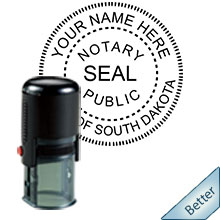 An affordable round self-inking notary stamp for South Dakota can be purchased quickly right here.