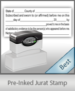 Order your Jurat Notary Stamps and Supplies from Anchor Stamp. Fast Shipping and Quality Products.