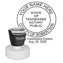 Highest Quality Round Tennessee Notary Stamp. Order your Official Round TN Notary stamp today and save! Tennessee Round notary stamps ship the next business day with FREE Shipping available. Meets Tennessee Notary stamp requirements.