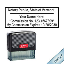 Order your Official VT Self-inking Notary stamp today and save. Vermont notary expiration stamps ship the next business day with FREE Notary Pen with Order. Meets Vermont Notary stamp requirements.