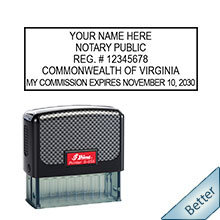 Quality Self-Inking Virginia Notary Stamp. Order your Official Self-Inking VA Notary stamp today and save! Virginia notary stamps ship the next business day with FREE Shipping available. Meets Virginia Notary stamp requirements.