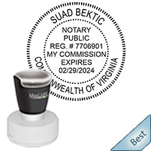 Highest Quality Round Virginia Notary Stamp. Order your Official Round VA Notary stamp today and save! Virginia Round notary stamps ship the next business day with FREE Shipping available. Meets Virginia Notary stamp requirements.