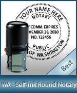An affordable round self-inking notary stamp for Washington can be purchased quickly right here.