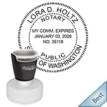Order your Pre-Inked Round WA Notary stamp today and save. Washington notary stamps ship the next business day with Free Shipping available. FREE Notary Pen with every online Washington Notary Store Order. Meets Washington Notary stamp requirements.