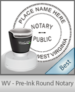 This High-quality Round West Virginia Notary stamp gives a clean, clear impression every time.