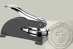 Order you customized embosser seal with Cross Logo. Makes a wonderful gift.