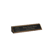 Order a Professional Notary Pubic Name Plate personalized with Notary's name. Great Pricing and Fast Shipping.