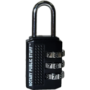 Keep your supplies secure by securing your notary supplies bag with our combination notary lock. Fast shipping.